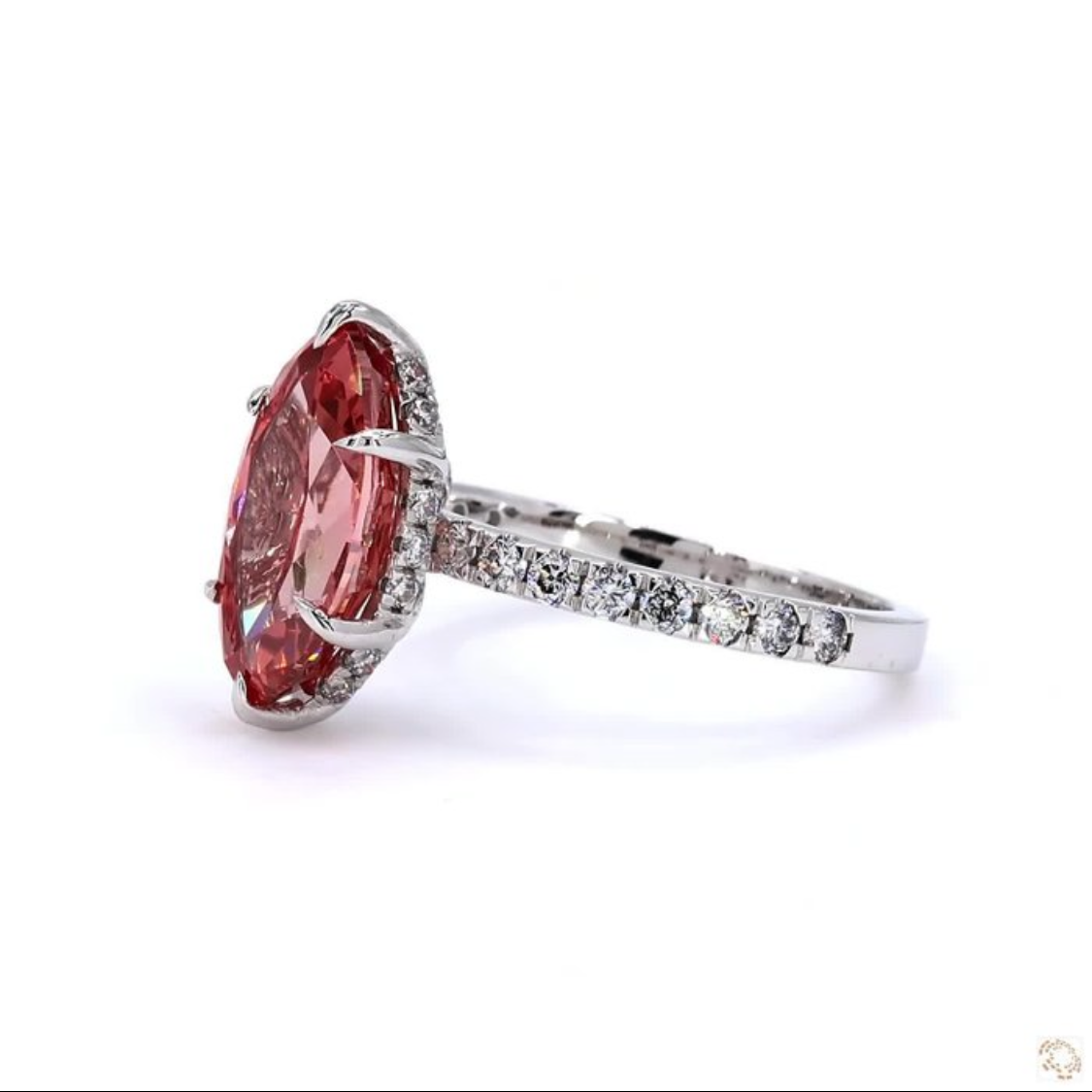 Platinum Lab-Grown Pink Diamond Engagement Ring