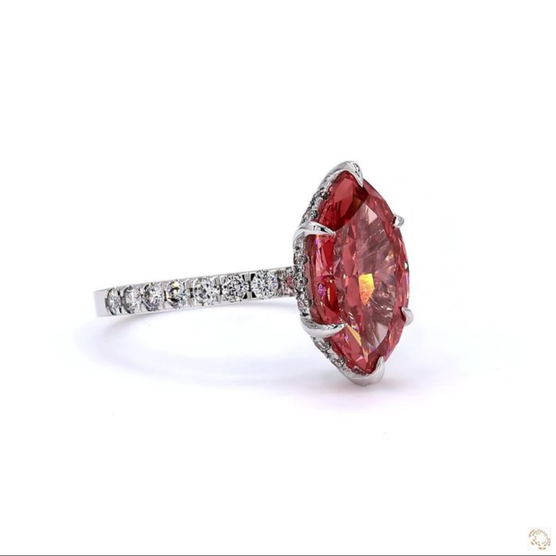 Platinum Lab-Grown Pink Diamond Engagement Ring
