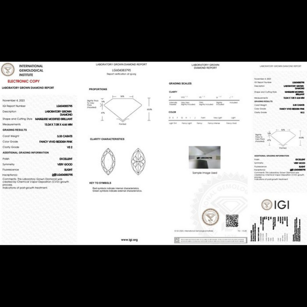 Platinum Lab-Grown Pink Diamond Engagement Ring